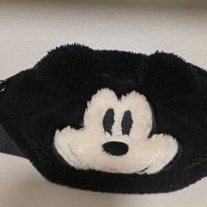 Disney Black Plush Kids Hat with White Cartoon Face